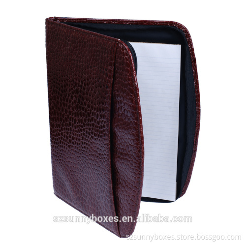 Luxury Leather Multi Layers/Pockets Zipper Business Portfolio Folder